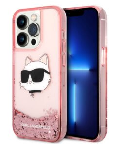 Karl Lagerfeld Choupette's Head NFT Liquid Glitter Case Θήκη προστασίας από σιλικόνη – iPhone 14 Pro Max (Ροζ – KLHCP14XLNCHCP)