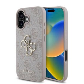 Guess “4G Logo Collection” Hard Case PU Case Θήκη προστασίας από δερματίνη – iPhone 16 (Ροζ – GUHCP16S4GMGPI)