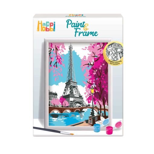 HappiHobbi Paint & Frame Paint by Numbers Spring Paris Για Ηλικίες 12+ Χρονών