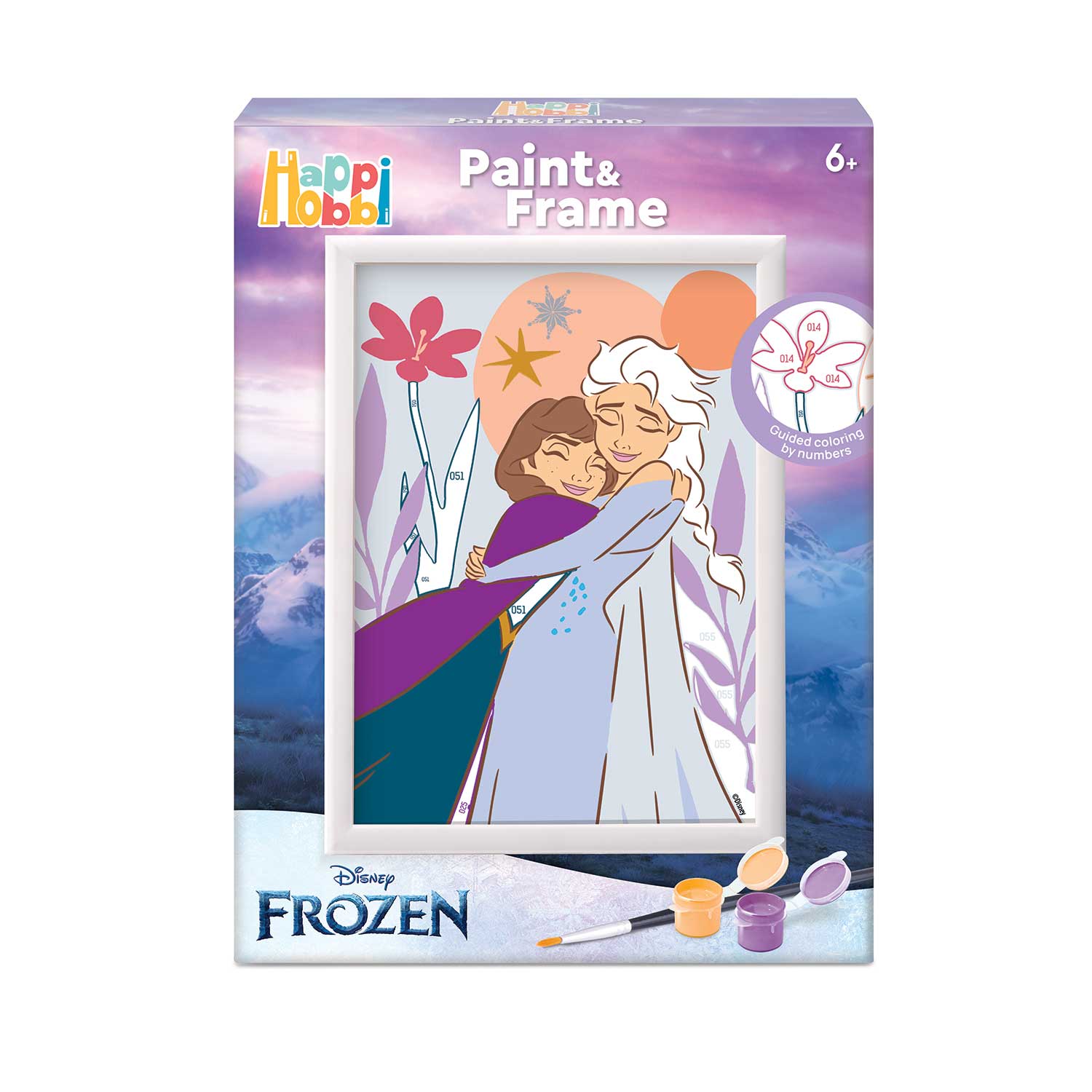 HappiHobbi Paint & Frame Paint by Numbers Disney Frozen Για Ηλικίες 6+ Χρονών