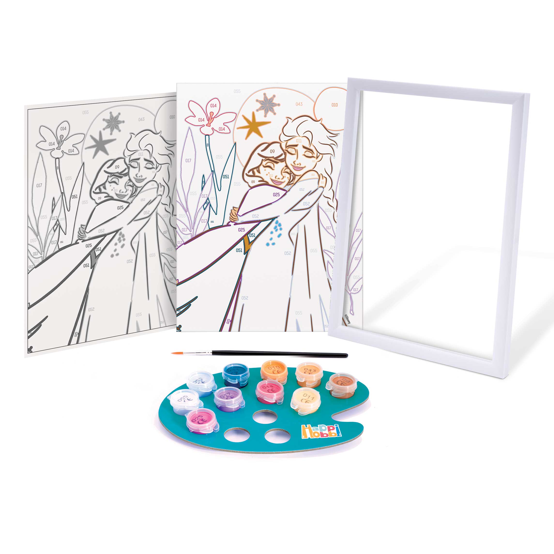 HappiHobbi Paint & Frame Paint by Numbers Disney Frozen Για Ηλικίες 6+ Χρονών - Image 2