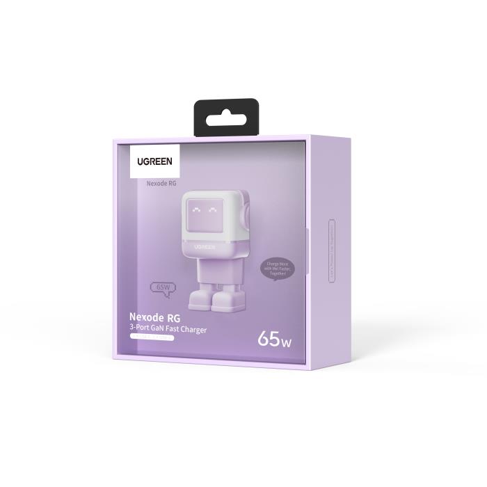 Charger GaN UGREEN CD361 65W PDx2+QC4.0 Purple 35291 - Image 3