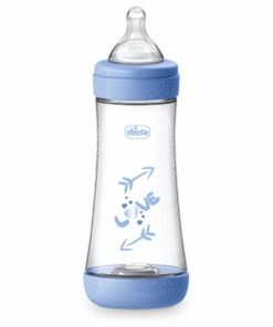 Chicco Πλαστικό Μπιμπερό Perfect 5 Κατά των Κολικών Με Θηλή Σιλικόνης Μπλε 300ml Για 4+ Μηνών