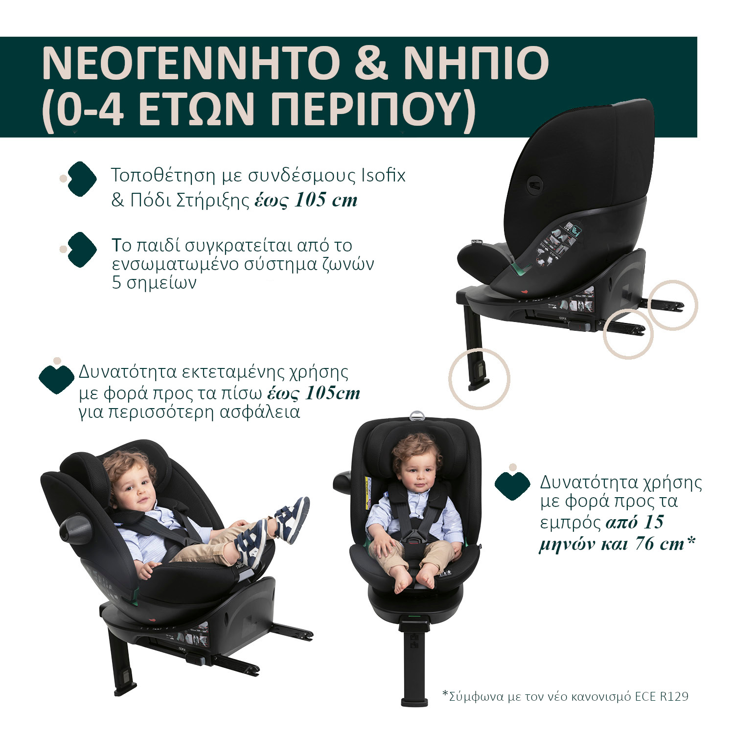 Chicco Καθισματάκι Αυτοκινήτου Everone i-Size για Παιδί 40-150 cm Μαύρο - Image 4