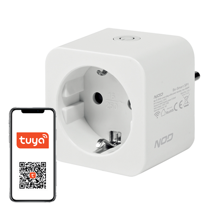 Wi-Fi TUYA Smart Plug με μετρητή κατανάλωσης ενέργειας, 3680W - NOD BE-SMART SP1