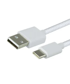 Καλώδιο φόρτισης και μεταφοράς δεδομένων GreenMouse – USB-C σε USB 1,0 m σε λευκό χρώμα - Braided - 46956803