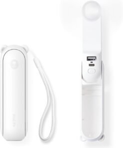 JISULIFE (S010F8X01006) PORTABLE HANDHELD FAN LIFE8 PLUS (4500MAH)  WHITE