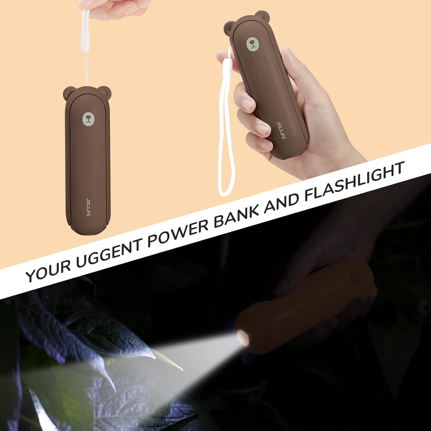 JISULIFE (S010F8X05006) PORTABLE HANDHELD FAN LIFE8 PLUS (4500MAH) BROWN - Image 4