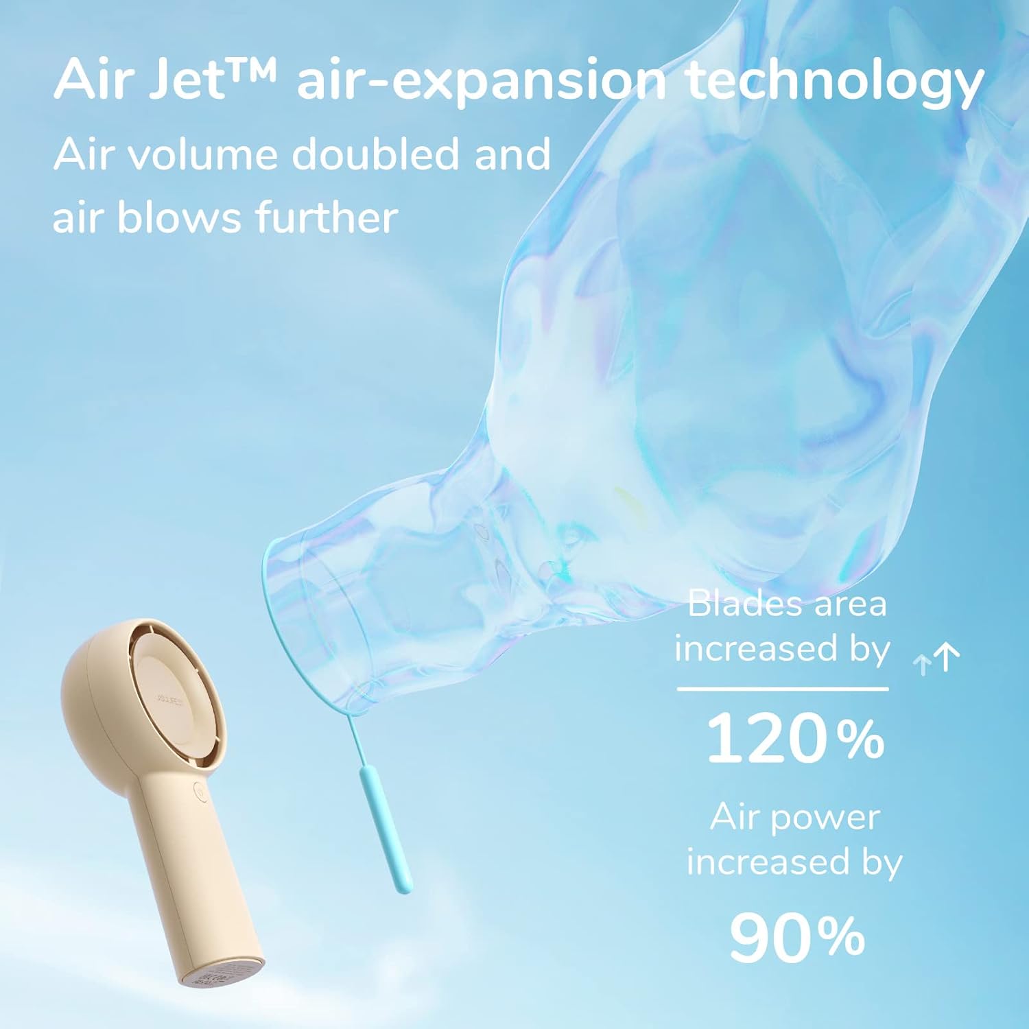 JISULIFE (S01FA4314005) PORTABLE HANDHELD FAN5 PLUS (4000MAH) LIGHT BROWN - Image 4