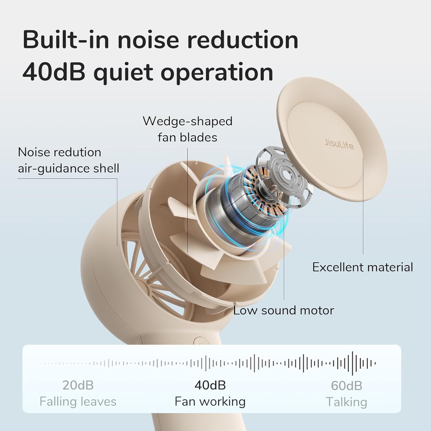 JISULIFE (S01FA4314005) PORTABLE HANDHELD FAN5 PLUS (4000MAH) LIGHT BROWN - Image 6