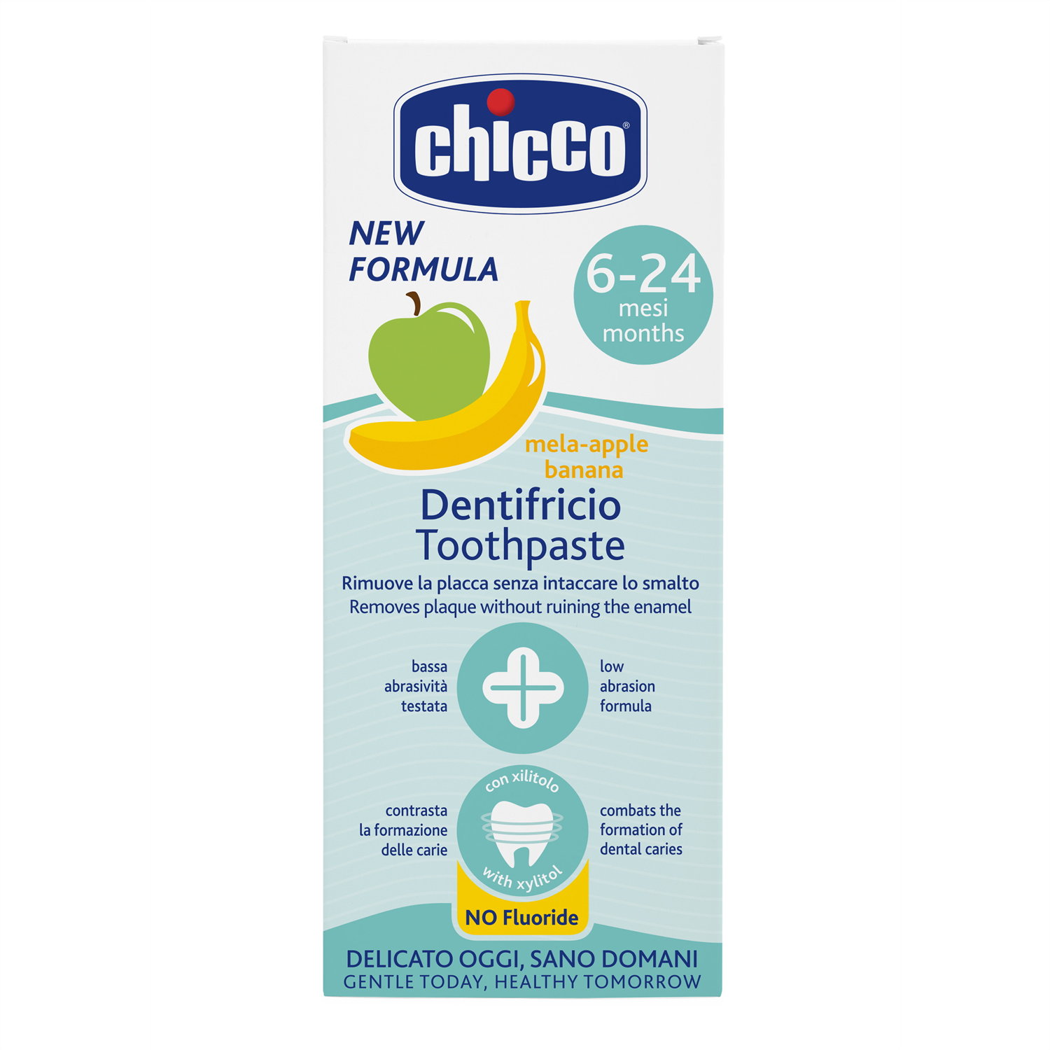 Chicco Οδοντόκρεμα Μήλο-Μπανάνα 50ml Χωρίς Φθόριο Για 6-24 Μηνών - Image 2