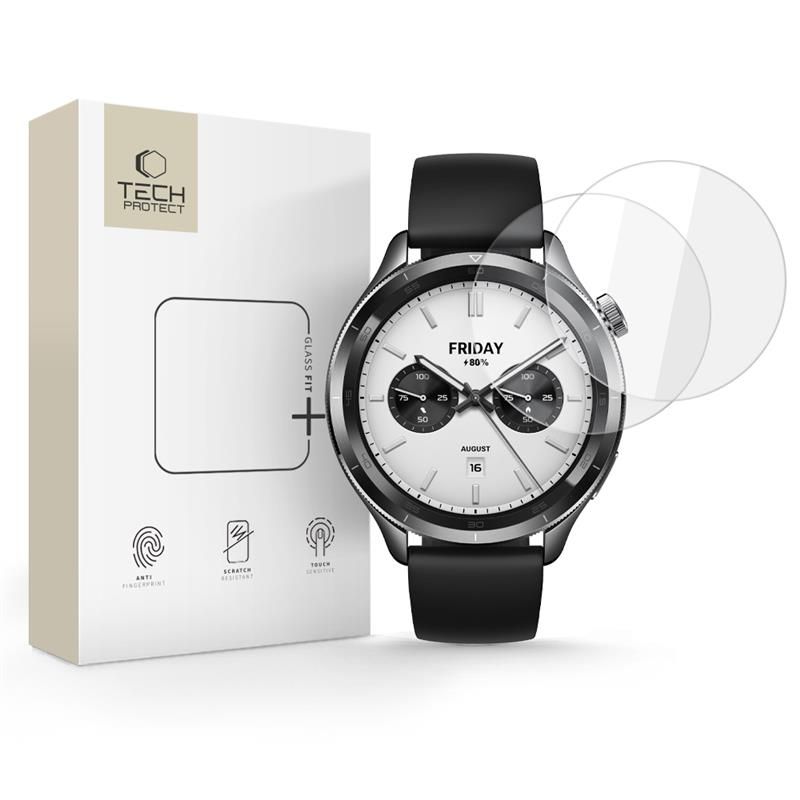 Tech-Protect Glass Fit+ σετ 2 προστατευτικά σκληρυμένα γυαλιά για Xiaomi Watch S4 clear