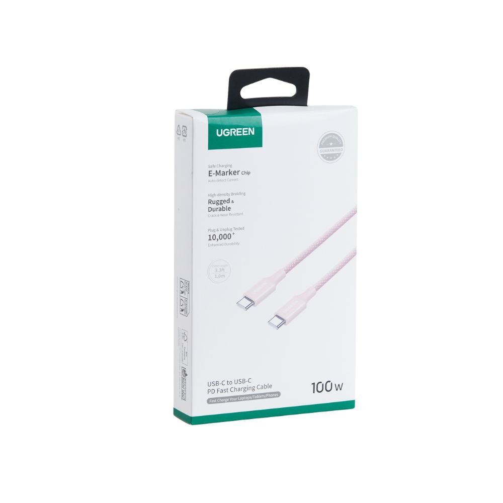 Καλώδιο Φόρτισης UGREEN L502 65251 USB-C σε USB-C PD 100W 1m Ροζ - Image 3