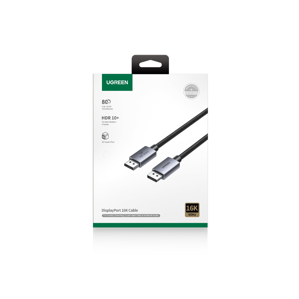Καλώδιο DP 2.1 M/M 16K/60Hz UGREEN DP131 55567 1m Μαύρο - Image 3