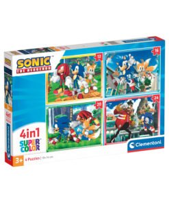 Clementoni Παιδικό Παζλ 4 in 1 Super Color Sonic 12-16-20-24 τμχ