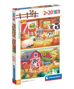 Clementoni Παιδικό Παζλ Super Color Στη Φάρμα 2x20 τμχ