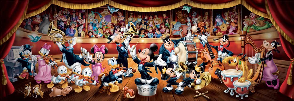 Clementoni Παζλ Panorama High Quality Collection Disney Ορχήστρα 1000 τμχ - Compact Box - Image 2