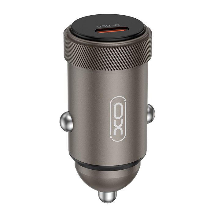 Universal φορτιστής αυτοκινήτου USB-C max.30W, σε γκρι χρώμα - XO CC70 - Image 2