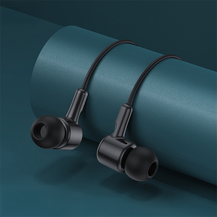 Ενσύρματα in-ear μεταλλικά ακουστικά με μικρόφωνο και βύσμα USB-C, σε μαύρο χρώμα - XO EP81 - Image 4
