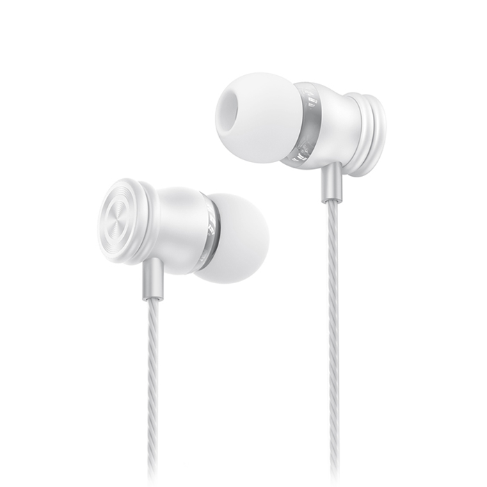 Ενσύρματα in-ear μεταλλικά ακουστικά με μικρόφωνο και βύσμα USB-C, σε λευκό χρώμα - XO EP80 - Image 2