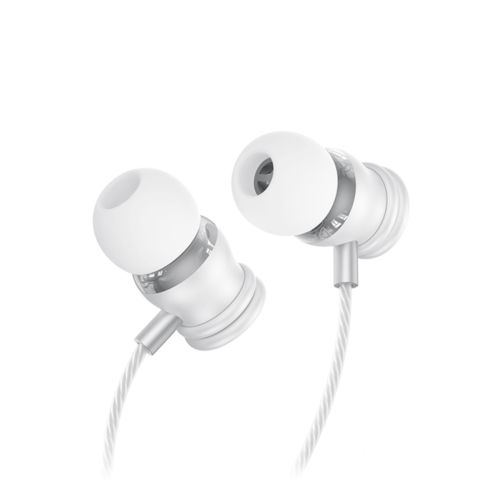 Ενσύρματα in-ear μεταλλικά ακουστικά με μικρόφωνο και βύσμα USB-C, σε λευκό χρώμα - XO EP80 - Image 4