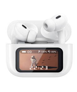 Bluetooth ακουστικά handsfree με θήκη ασύρματης φόρτισης, noise cancellation και οθόνη, σε λευκό χρώμα - XO X36