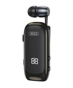 In-ear Bluetooth ακουστικό με επεκτεινόμενο καλώδιο, σε μαύρο χρώμα - XO BE51