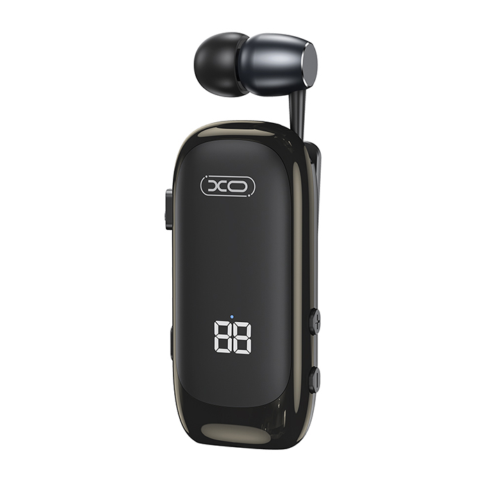 In-ear Bluetooth ακουστικό με επεκτεινόμενο καλώδιο, σε μαύρο χρώμα - XO BE51
