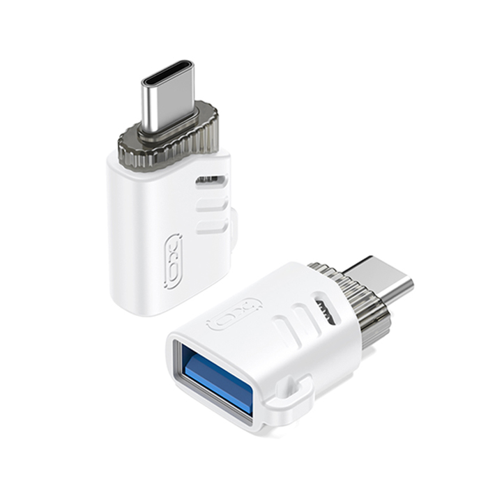 Αντάπτορας USB High-Speed type-C αρσ. - USB-Α θηλ., σε λευκό χρώμα - XO NB256B