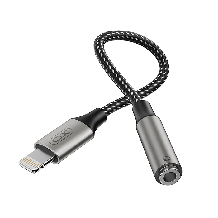 Καλώδιο-αντάπτορας Lightning - 3.5mm θηλ., 0.12m σε γκρι χρώμα - XO NB-R258C