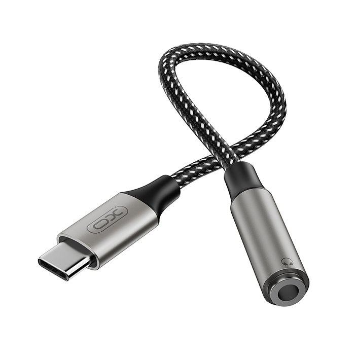 Καλώδιο-αντάπτορας USB High-Speed Type-C αρσ. - 3.5mm θηλ., 0.13m σε γκρι χρώμα - XO NB-R257C