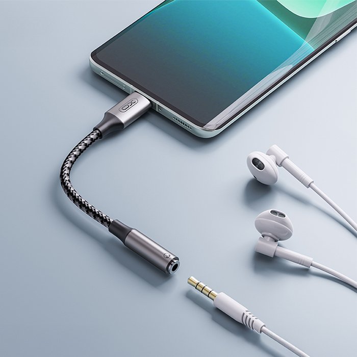 Καλώδιο-αντάπτορας USB High-Speed Type-C αρσ. - 3.5mm θηλ., 0.13m σε γκρι χρώμα - XO NB-R257C - Image 3