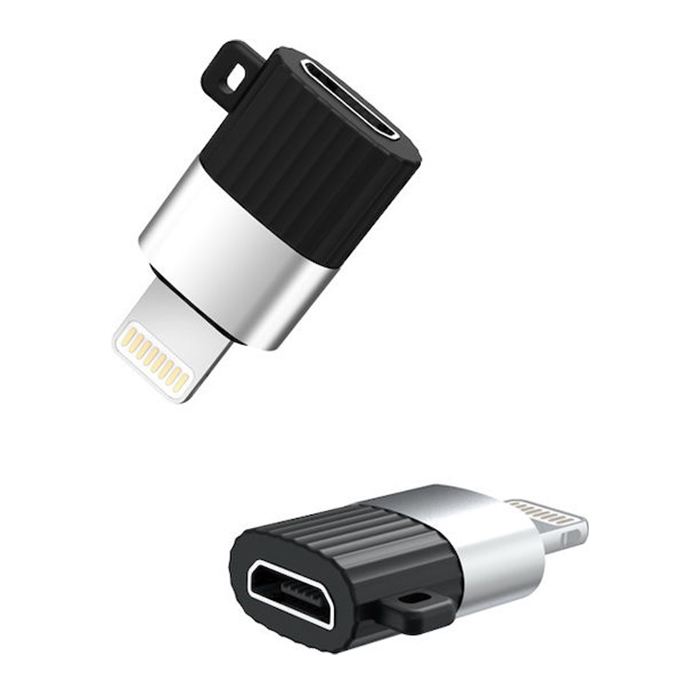 Αντάπτορας Micro USB High-Speed θηλ. - Lightning, σε μαύρο/ασημί χρώμα - XO NB149-B