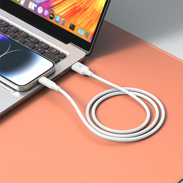 Καλώδιο USB High-Speed A αρσ. - USB Type-C αρσ. 15W, 1.00m σε λευκό χρώμα - XO NB265 - Image 3
