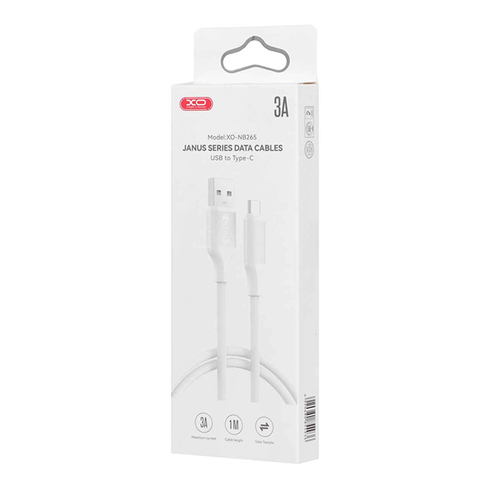Καλώδιο USB High-Speed A αρσ. - USB Type-C αρσ. 15W, 1.00m σε λευκό χρώμα - XO NB265 - Image 4