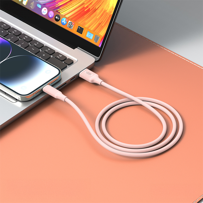 Καλώδιο USB High-Speed A αρσ. - USB Type-C αρσ. 15W, 1.00m σε ροζ χρώμα - XO NB265 - Image 3