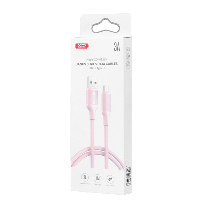 Καλώδιο USB High-Speed A αρσ. - USB Type-C αρσ. 15W, 1.00m σε ροζ χρώμα - XO NB265 - Image 4