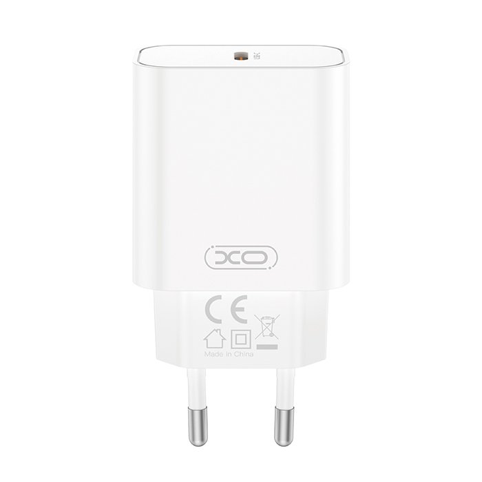 Universal φορτιστής USB-C PD20W, σε λευκό χρώμα - XO CE32 (EU) PD20W SINGLE USB-C FAST CHARGER - Image 2