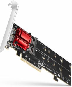 AXAGON PCEM2-ND PCE-E 3.0 8X - DUAL M.2 NVME M-KEY SLOT ADAPTER W. DATASWITCH, SP & LP, UP TO 110MM SSD