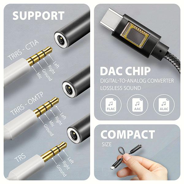 AXAGON ADA-HC USB-C - 3.5MM (F) CONNECTOR, HI-RES DAC, AUDIO ADAPTER 32BIT 384KHZ - Image 4