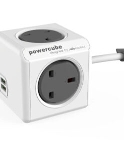 Allocacoc Powercube Extended Usb 1.5m - Πολύπριζο 4 θέσεων UK x 2 USB Γκρι - (7400GY/UKEUPC)