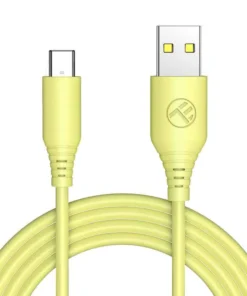 Tellur Σιλικονούχο Καλώδιο USB‑A σε USB‑C, 3 A, 1 m – Κίτρινο