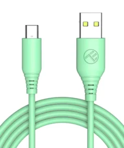 Tellur Σιλικονούχο Καλώδιο USB‑A σε USB‑C, 3 A, 1 m – Πράσινο
