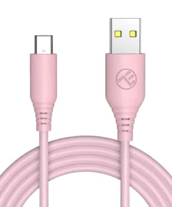 Tellur Σιλικονούχο Καλώδιο USB‑A σε USB‑C, 3 A, 1 m – Ροζ
