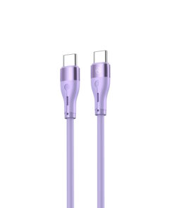 Tellur Silicone USB‑C σε USB‑C Καλώδιο, 60 W PD, 3A, 1 m – Μωβ