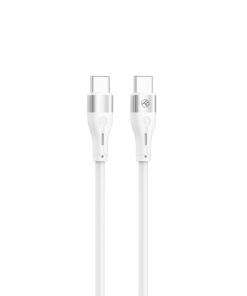 Tellur Silicone USB‑C σε USB‑C Καλώδιο, 60 W PD, 3A, 1 m – Λευκό