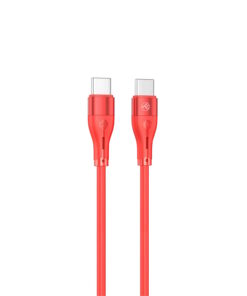 Tellur Silicone USB‑C σε USB‑C Καλώδιο, 60 W PD, 3A, 1 m – Κόκκινο