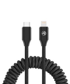Tellur Αναδιπλούμενο Καλώδιο USB‑C σε Lightning, PD 27 W, έως 1,8 m – Μαύρο