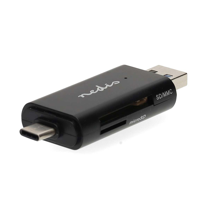 Card Reader USB 3.2 Gen 1x1 με διπλή υποδοχή Type-A & Type-C. - NEDIS CRDRU3110BK
