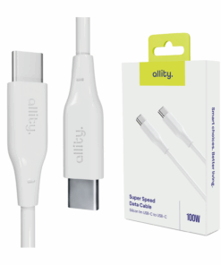 Καλώδιο Allity AUC-02 USB-c - USB-c 1,0 m 100W λευκό